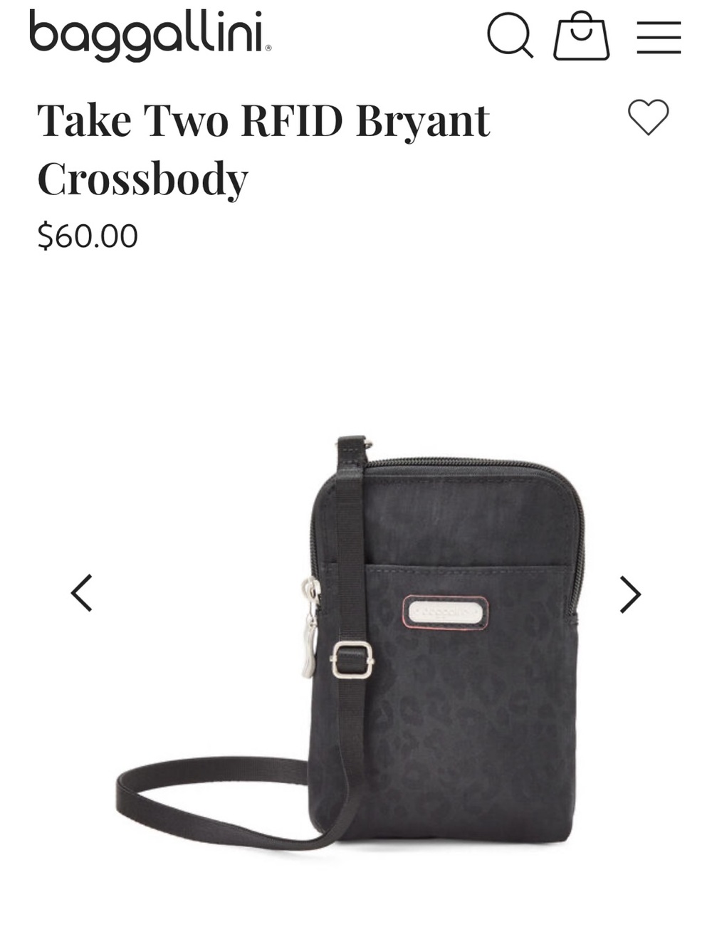Baggallini Black Bryant Crossbody - Picture 2 of 8